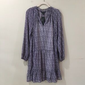 NWT banana Republic womens Xs Tiered Tunic dress Swing purple Boho Feminine